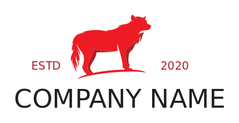 animal logo maker silhouette wolf standing