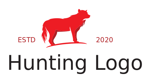 animal logo maker silhouette wolf standing