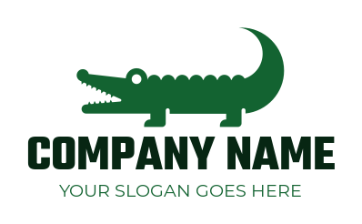 create an animal logo simple crocodile silhouette