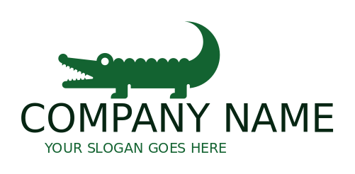 create an animal logo simple crocodile silhouette