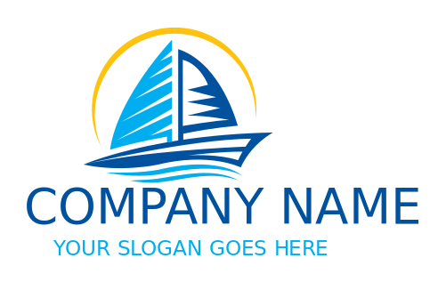 travel logo online sail boat with arc