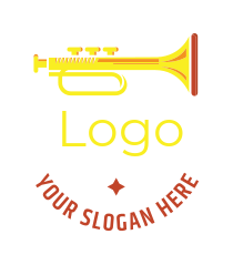 make a music logo template simple trumpet 