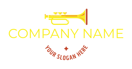 make a music logo template simple trumpet 