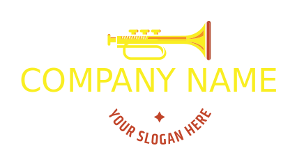 make a music logo template simple trumpet 