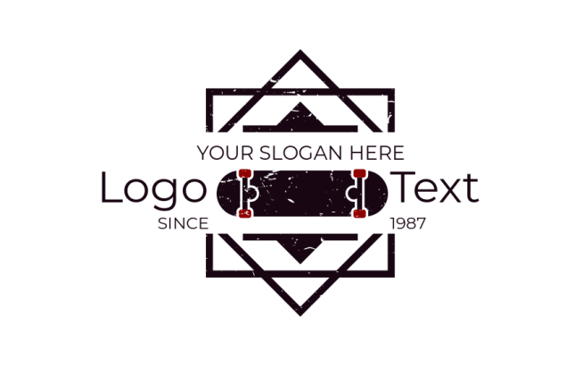 skateboard icon in squares logo sample