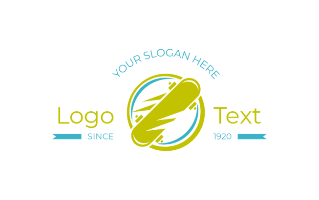 skateboard in circular swooshes logo icon