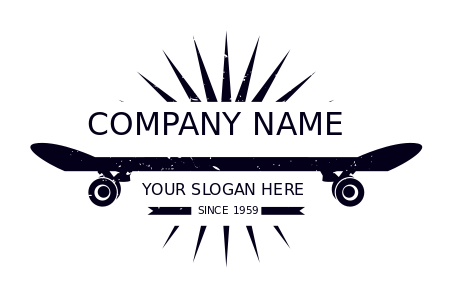 sports meet logo rays from skateboard silhouette