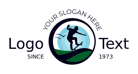 team logo skateboarder jumping in swoosh