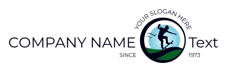 team logo skateboarder jumping in swoosh