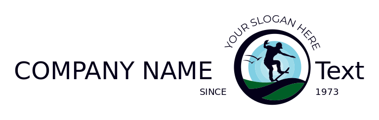 team logo skateboarder jumping in swoosh