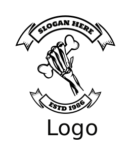entertainment logo skeleton hand holding bone