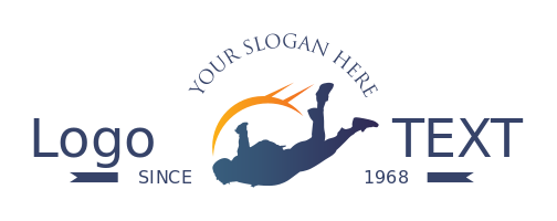 sports logo maker skydiver with swoosh