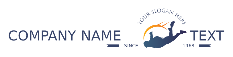 sports logo maker skydiver with swoosh