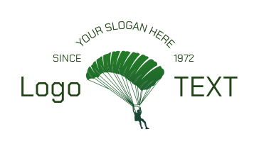 sports logo image skydiving with parachute