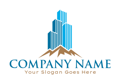 real estate logo image skyscrapers on a hill - logodesign.net