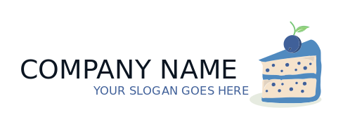 restaurant logo slice of cake with blueberry