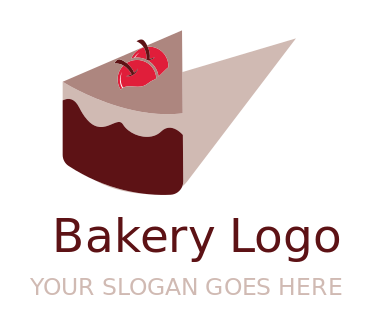 bakery logo slice of chocolate cake with cherries