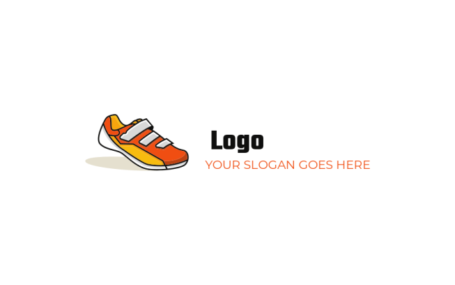 slightly tilted jogger shoe graphic