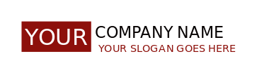 text logo template in small maroon rectangle