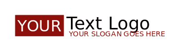 text logo template in small maroon rectangle