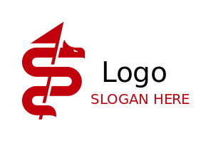 sports logo snake around golf pole flag