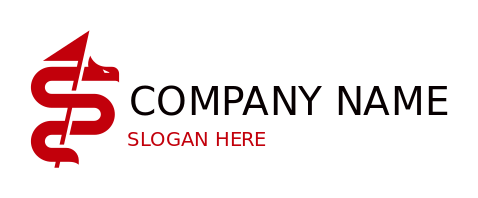 sports logo snake around golf pole flag