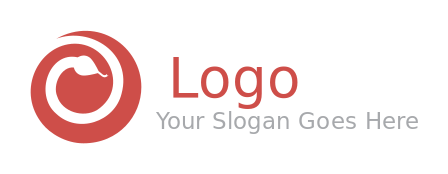 animal logo icon snake on circle