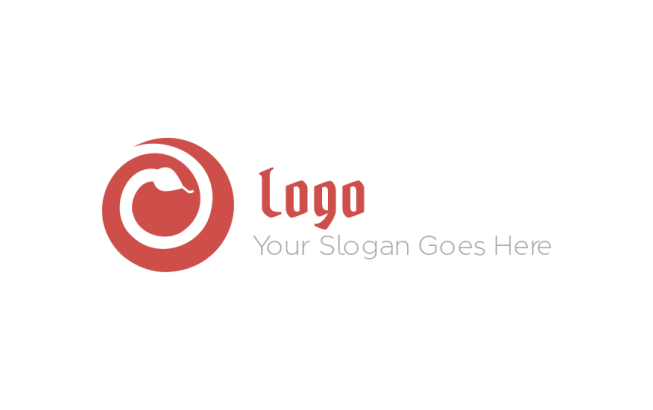 animal logo icon snake on circle