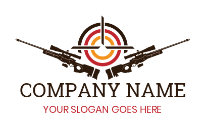 sniper guns and shooting target logo idea