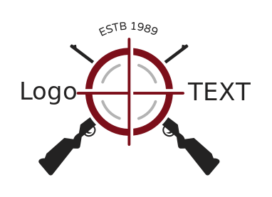 sniper guns crossed at shooting target | Logo Template by LogoDesign.net