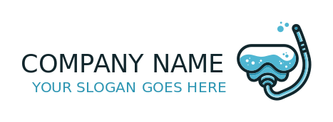 sports logo snorkel mask and bubbles