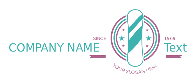 sports logo snowboard with stars in circles