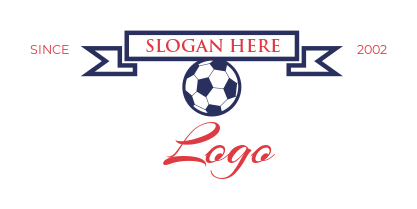 sports logo icon soccer academy with ribbon