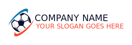 sports logo soccer ball with crossing swooshes