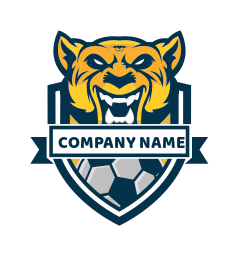 sports logo soccer inside the emblem with tiger