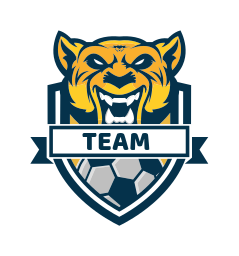 sports logo soccer inside the emblem with tiger