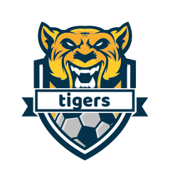 sports logo icon soccer inside the emblem with tiger - logodesign.net