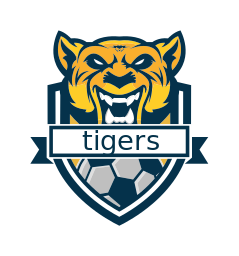 sports logo soccer inside the emblem with tiger