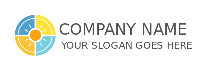 solar energy logo sun in colorful palette circle