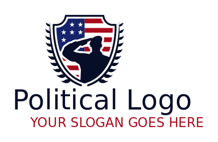 security logo soldier salutes in shield