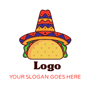 Sombrero on taco for Mexican restaurant