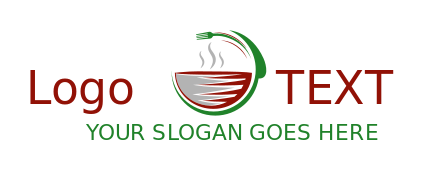 restaurant logo soup dish with fork and spoon