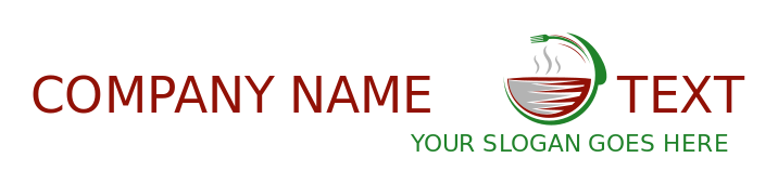 restaurant logo soup dish with fork and spoon