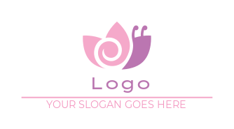 create a spa logo snail merged with flower