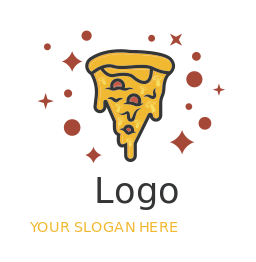 pizza slice logo icon sparkling PNG vector