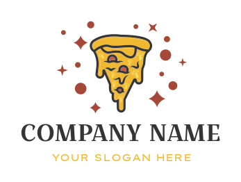 pizza slice logo icon sparkling PNG vector