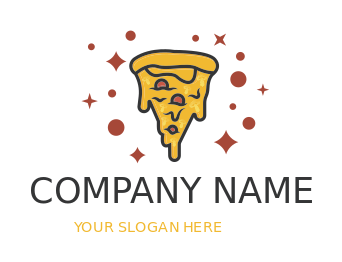 pizza slice logo icon sparkling PNG vector
