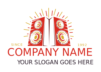 music logo template booming speakers