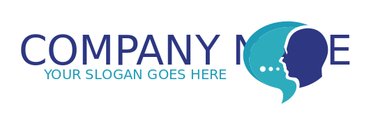 communication logo speech bubble with male head