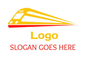 speeding metro train in minimal style logo creator